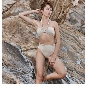 NWOT summersalt braided bandeau bikini top & high-leg high-rise bottom